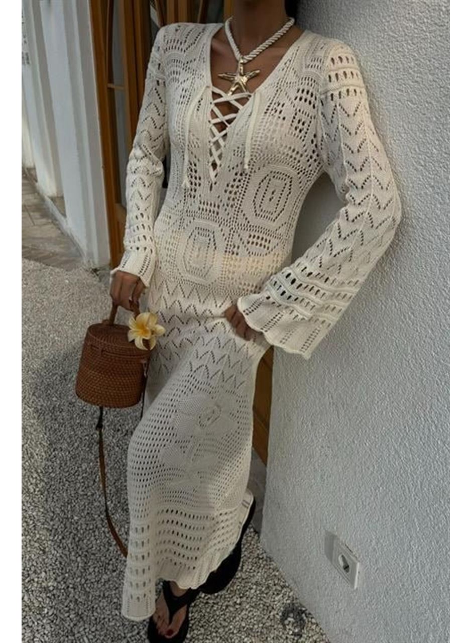 Birit Detaylı Ajurlu Elbise 2838