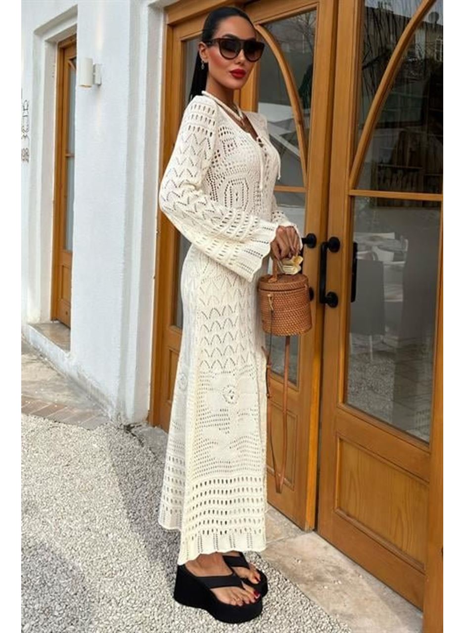 Birit Detaylı Ajurlu Elbise 2838