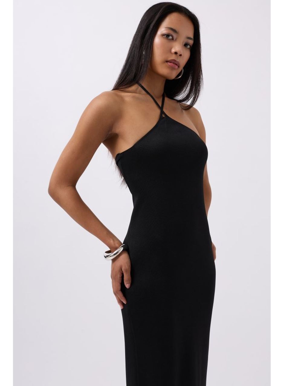 Çapraz Askılı Maxi Elbise