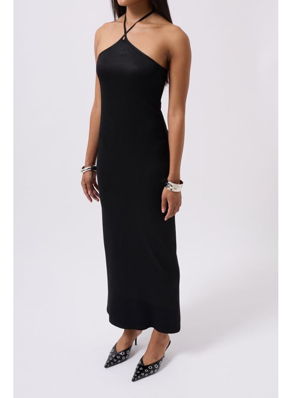 Çapraz Askılı Maxi Elbise