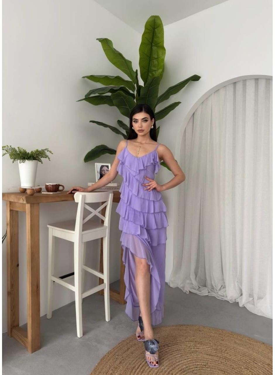 Ples Yırtmaç Detaylı Elbise