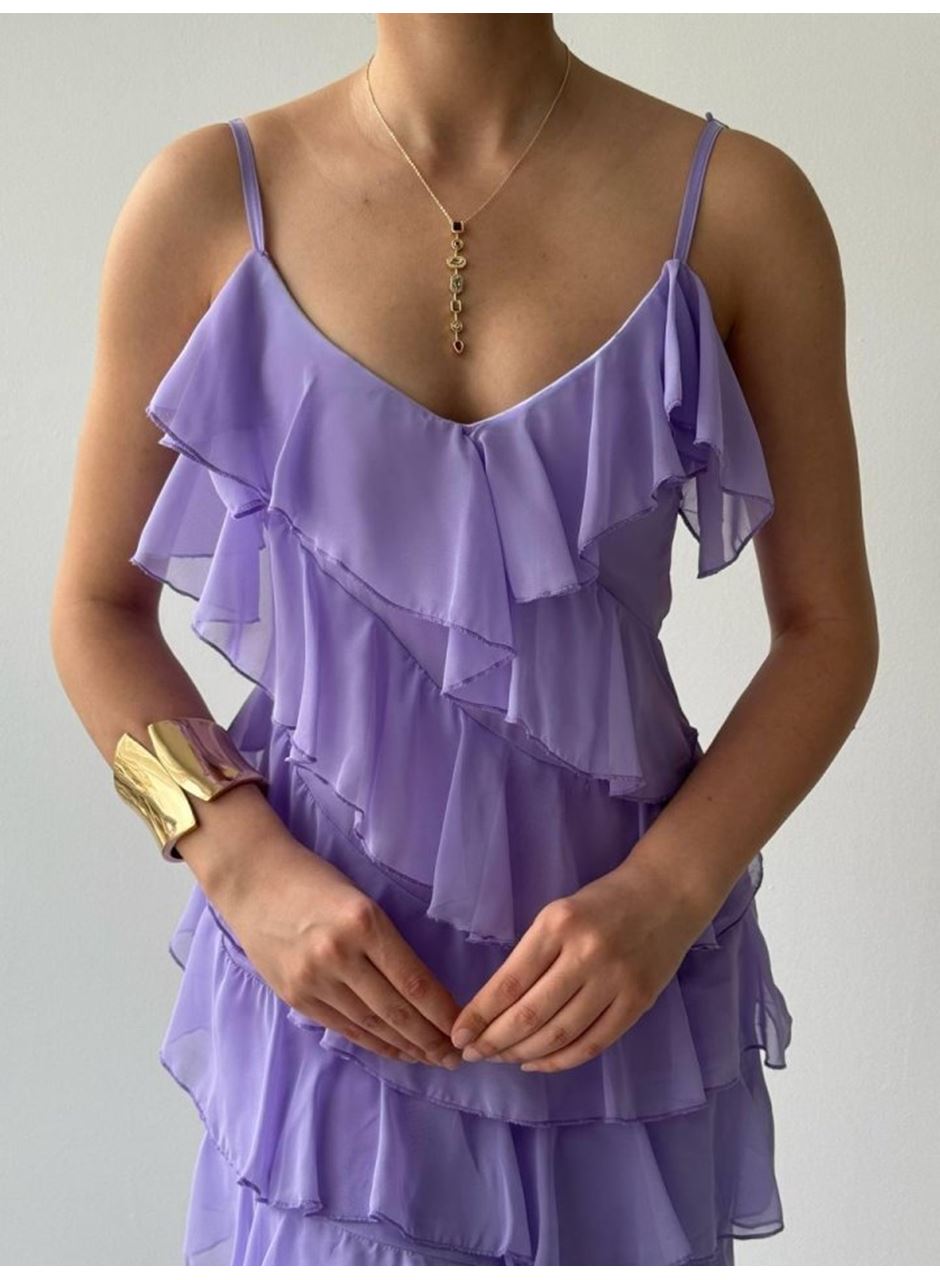 Ples Yırtmaç Detaylı Elbise