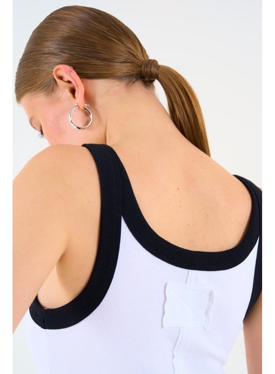 İki Renkli Atlet - Beyaz-Siyah