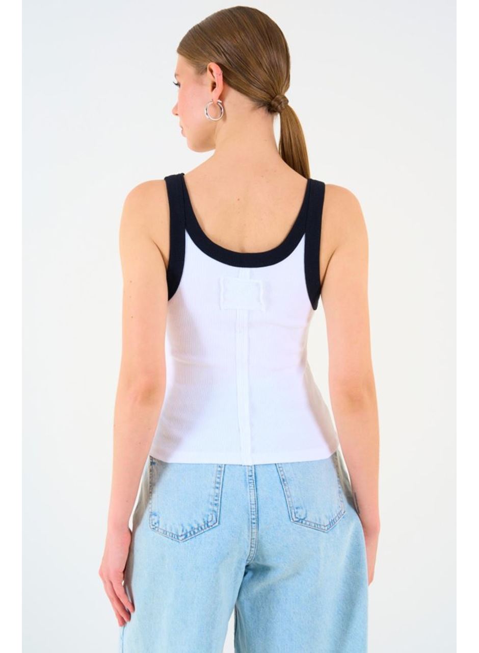 İki Renkli Atlet - Beyaz-Siyah