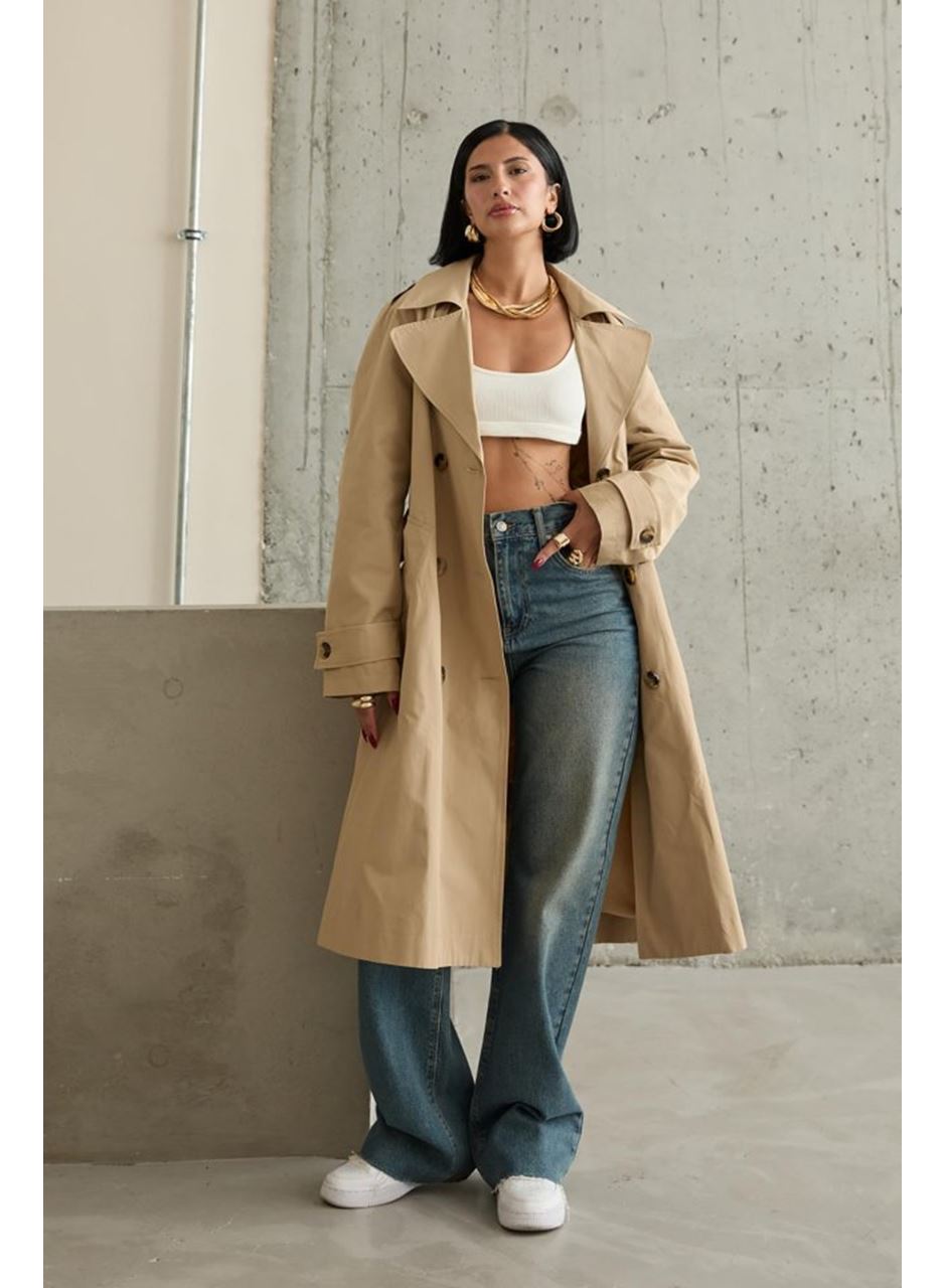 Camel Uzun Kemerli Trençkot