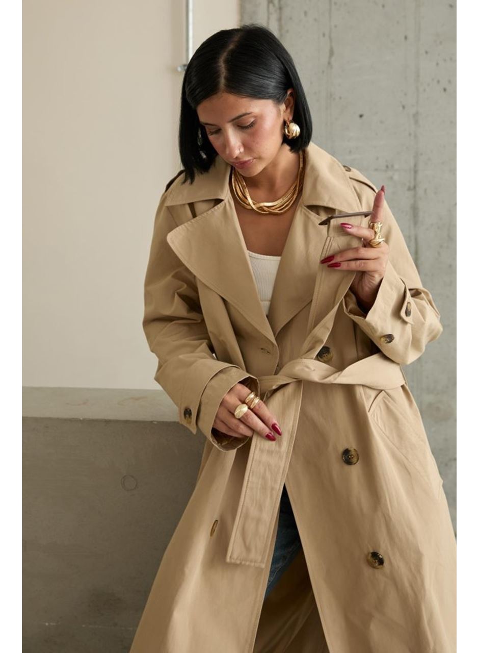 Camel Uzun Kemerli Trençkot
