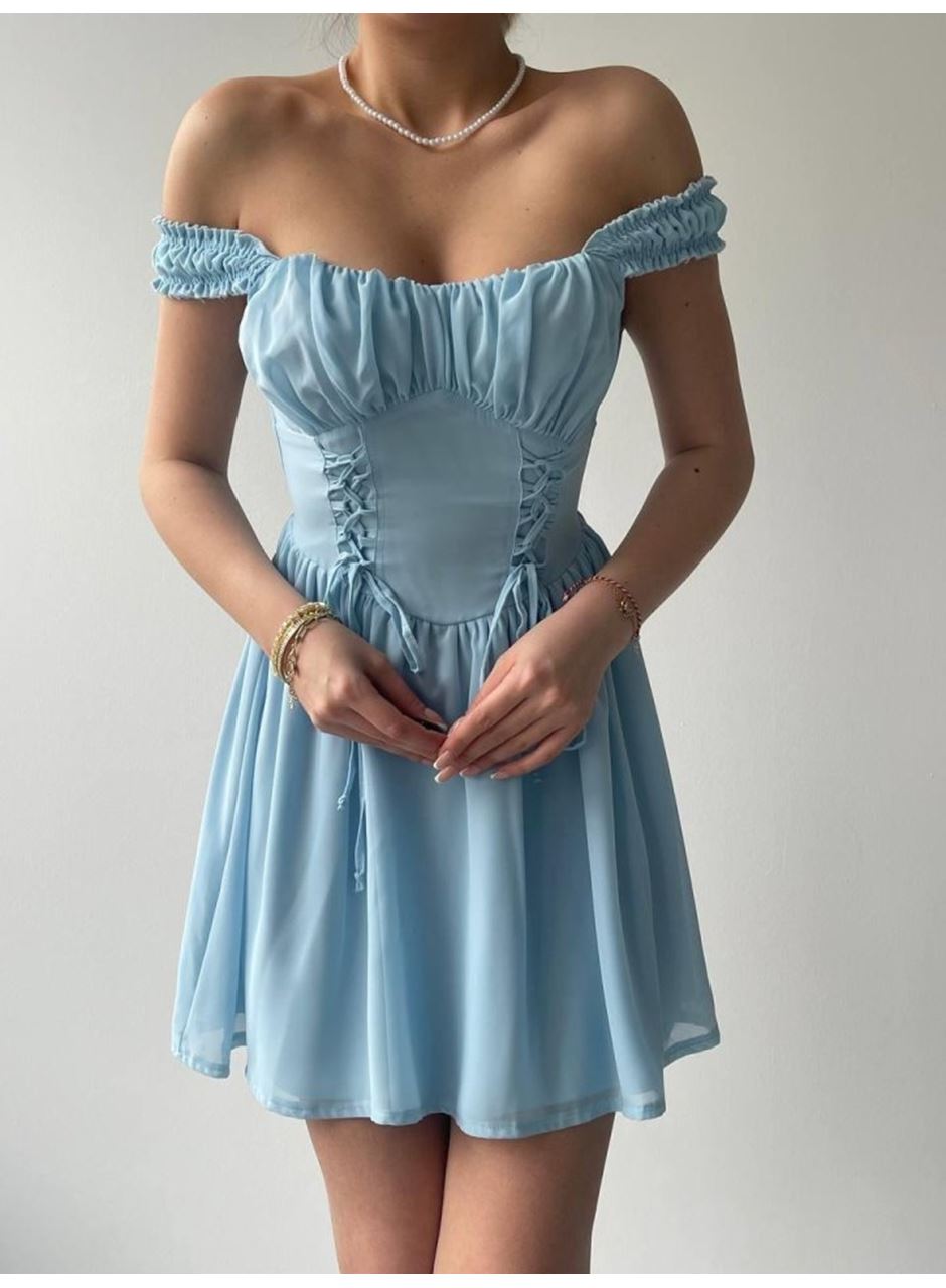 Aria Büzgü Askılı Elbise