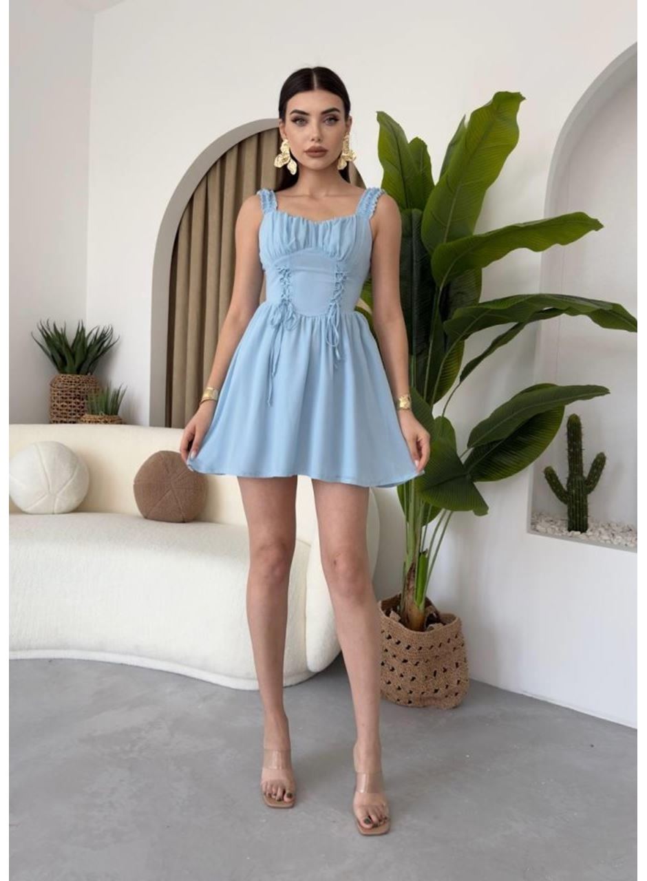 Aria Büzgü Askılı Elbise