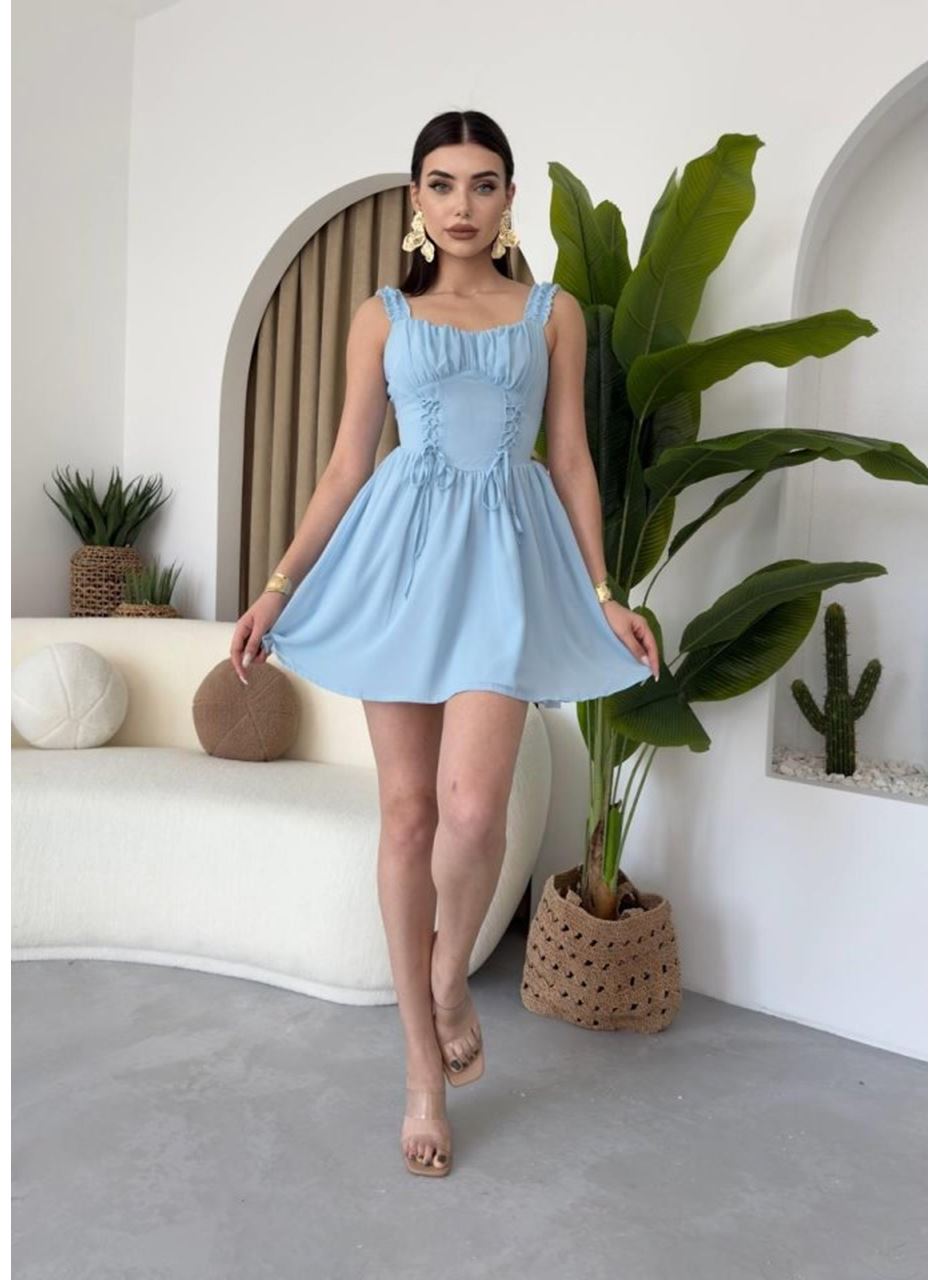 Aria Büzgü Askılı Elbise