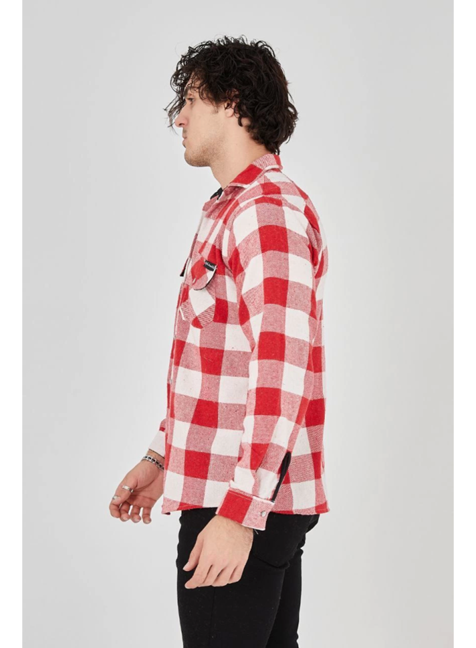 Erkek Uzun Kollu Oduncu Gömlek - Kırmızı
