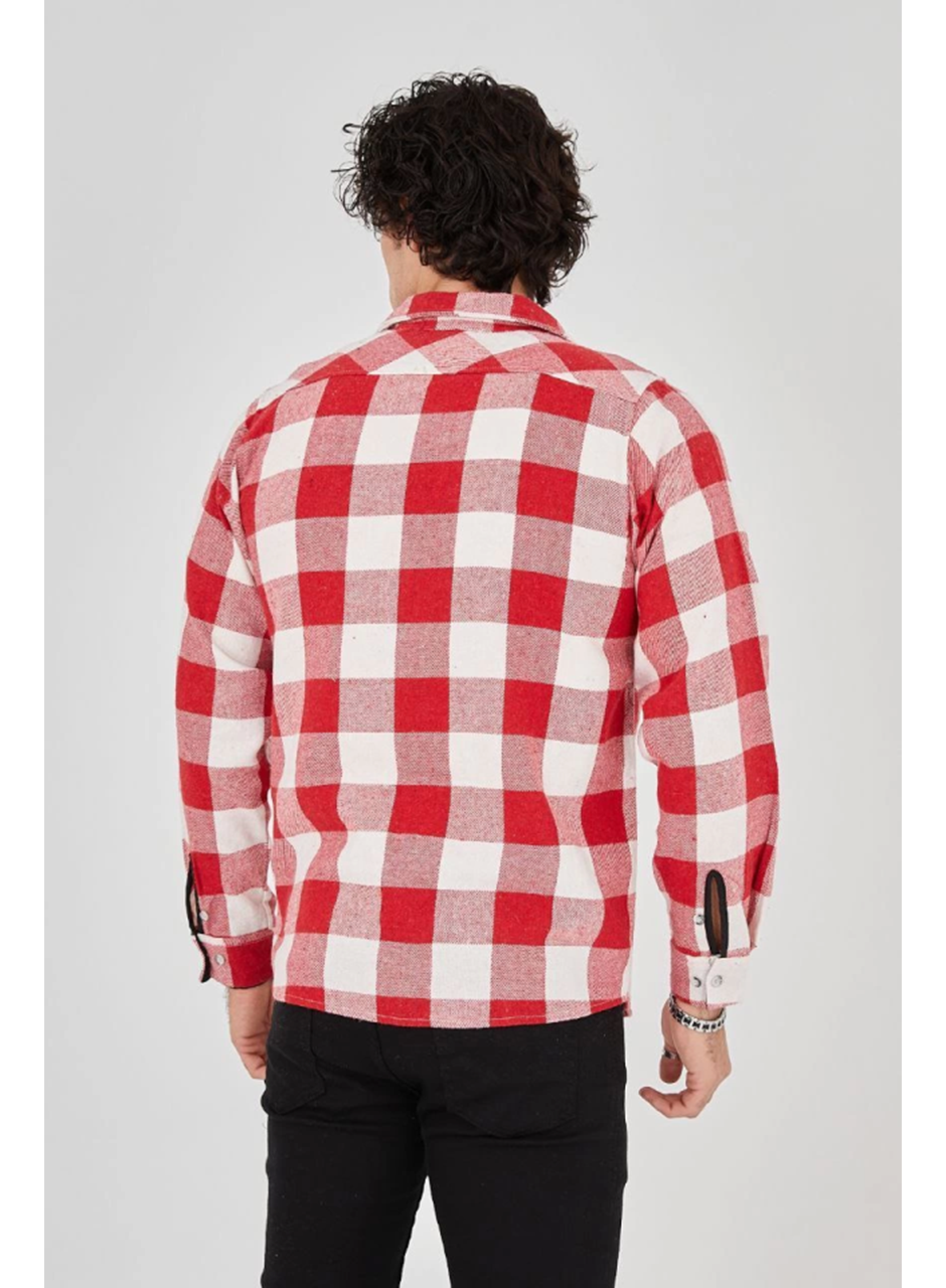 Erkek Uzun Kollu Oduncu Gömlek - Kırmızı