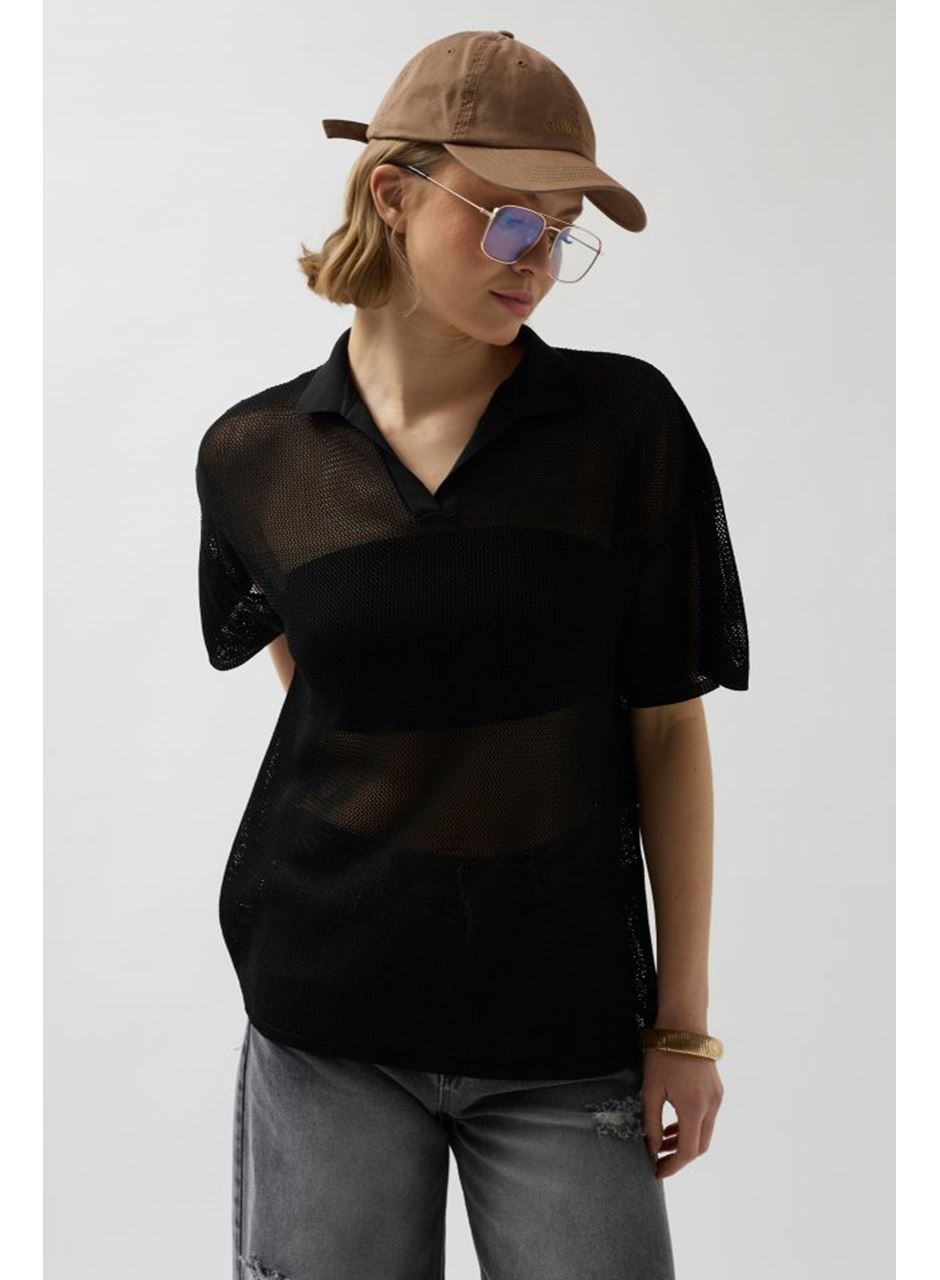 Polo Yaka TransparanT-Shirt