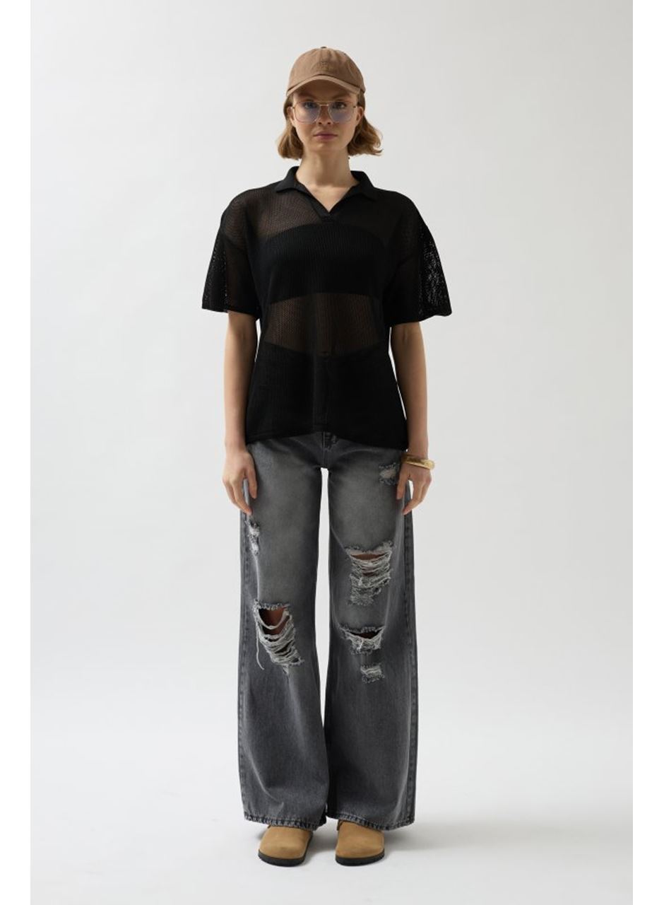 Polo Yaka TransparanT-Shirt