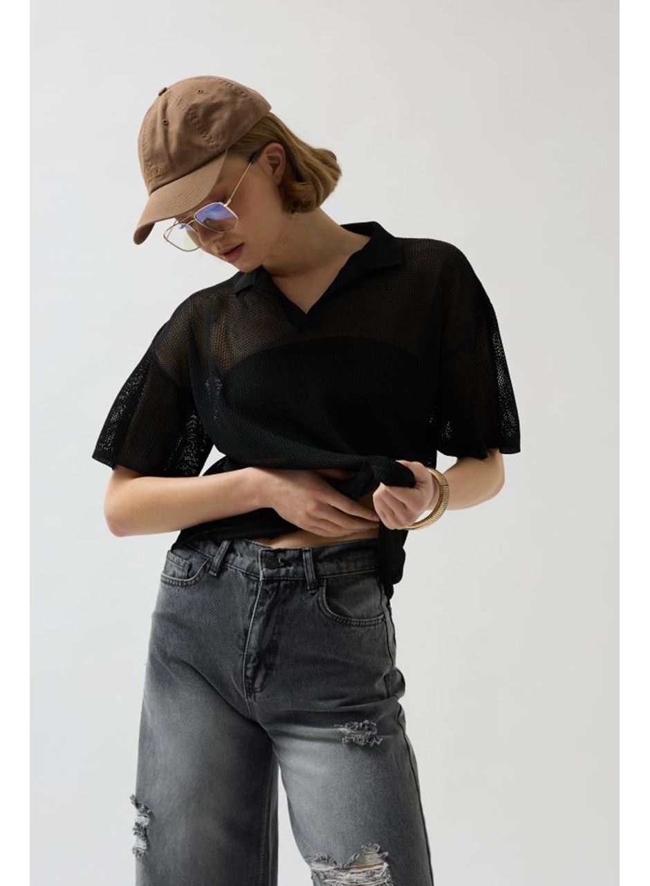 Polo Yaka TransparanT-Shirt