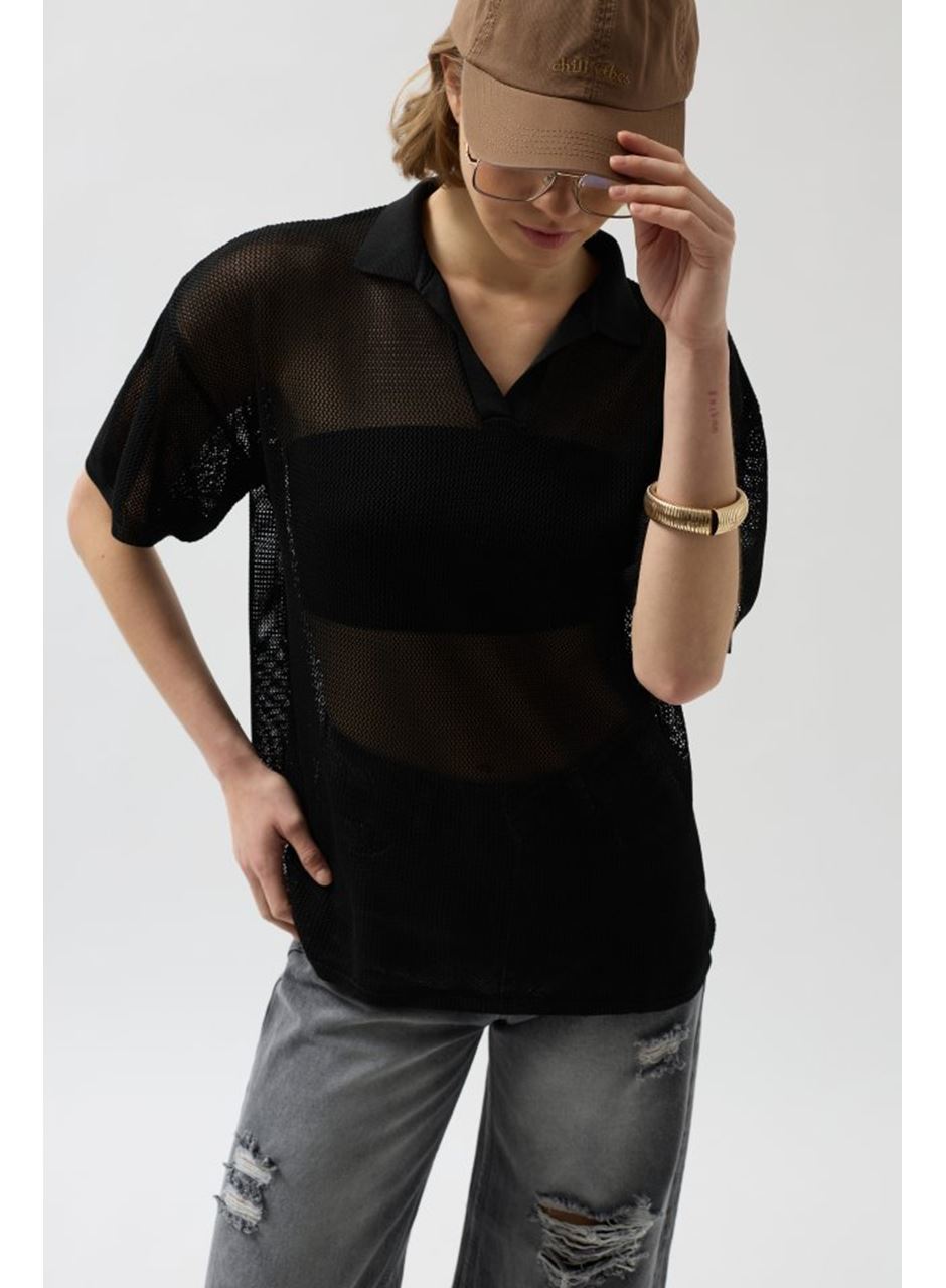 Polo Yaka TransparanT-Shirt