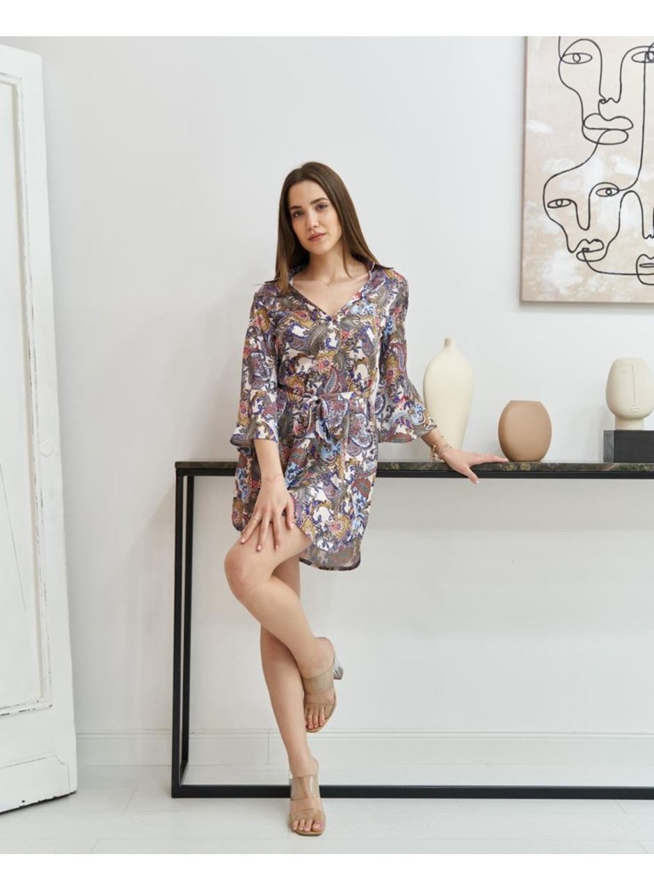 Desenli Desenli Gömlek Elbise