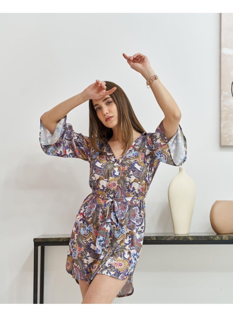 Desenli Desenli Gömlek Elbise