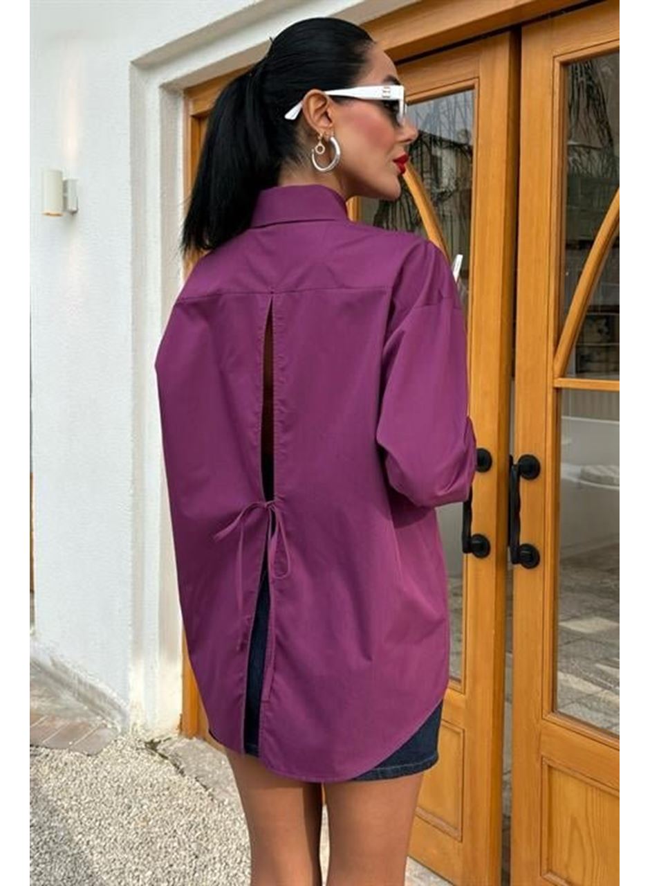 Süzine Cepli Arkası Yırtmaçlı Oversize Gömlek 3420