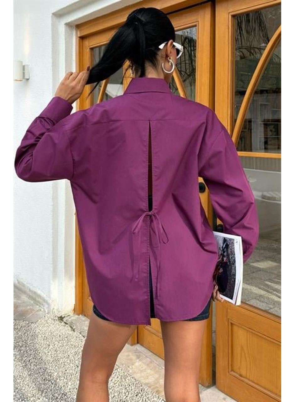 Süzine Cepli Arkası Yırtmaçlı Oversize Gömlek 3420