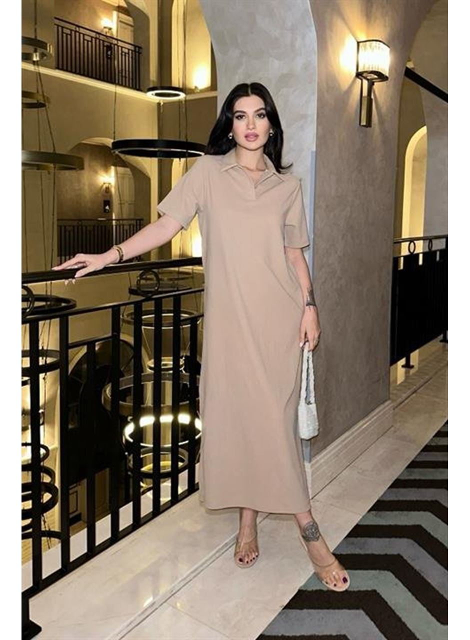 Manque Polo Yaka Yırtmaçlı Elbise 2689-8