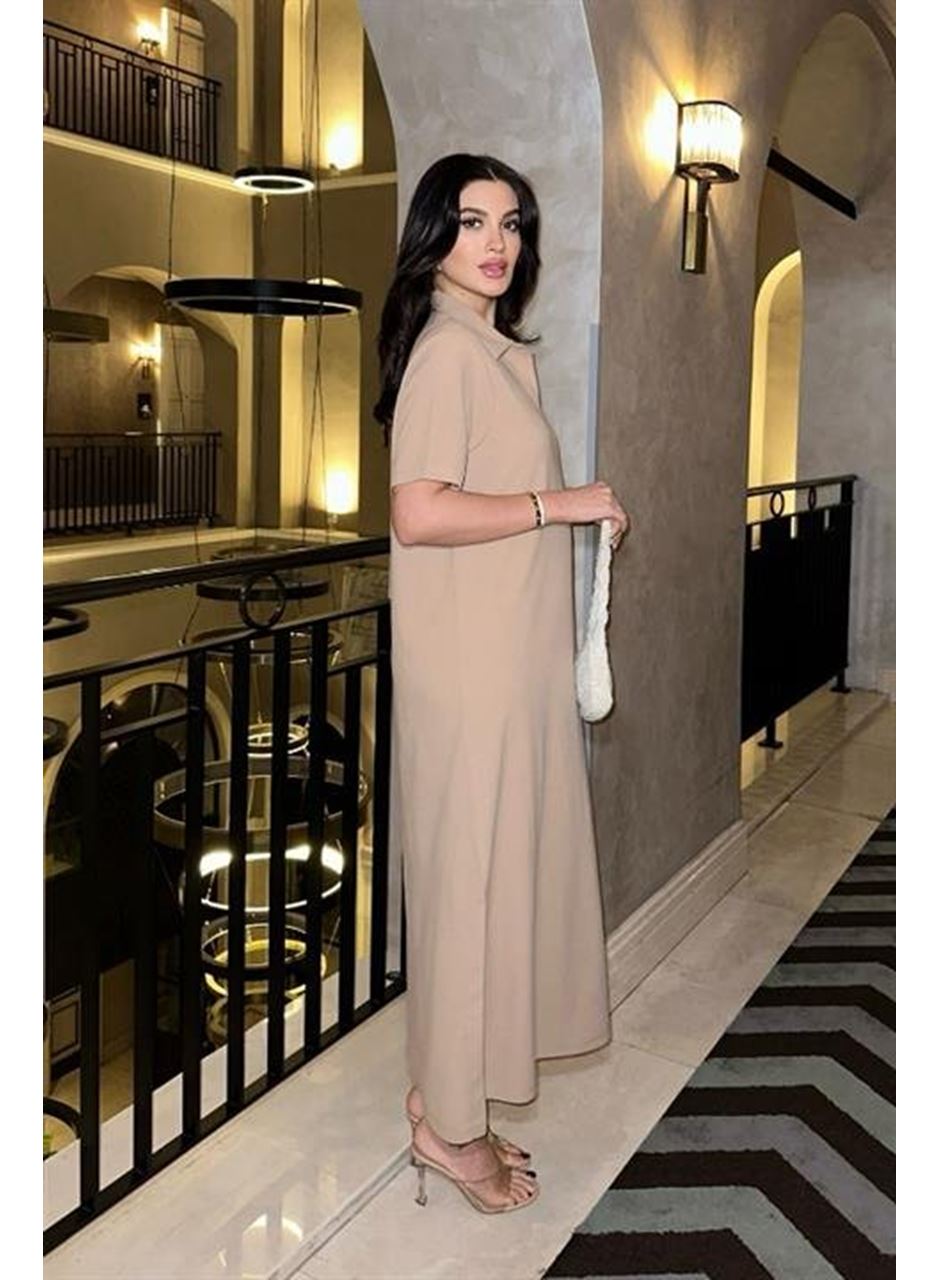 Manque Polo Yaka Yırtmaçlı Elbise 2689-8