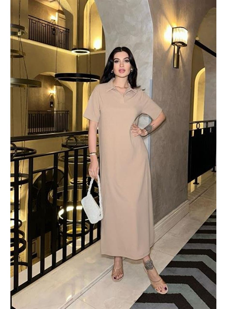 Manque Polo Yaka Yırtmaçlı Elbise 2689-8