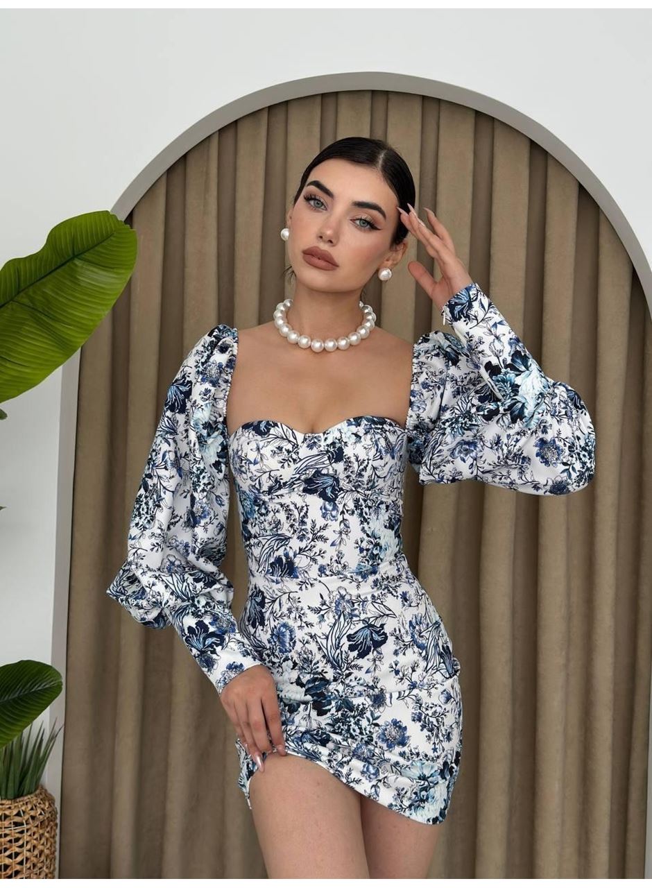 Arlon Balon Kollu Mini Elbise