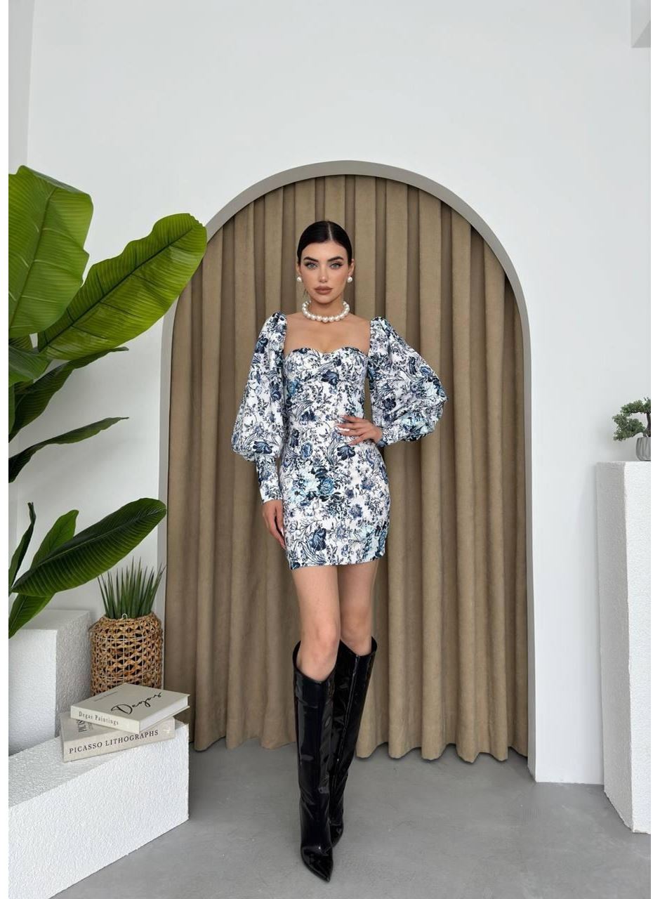 Arlon Balon Kollu Mini Elbise