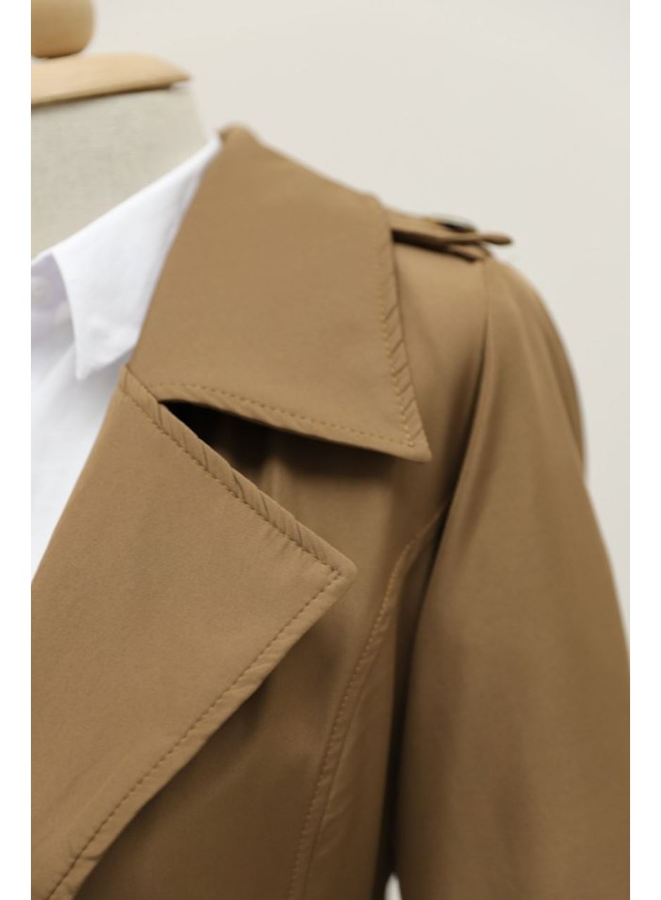 Astarlı Kemerli Trenckot -Taba