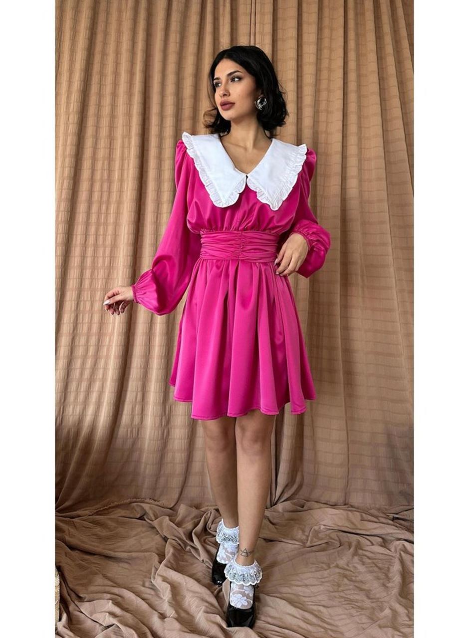 Fuşya Bebe Yakalı Elbise
