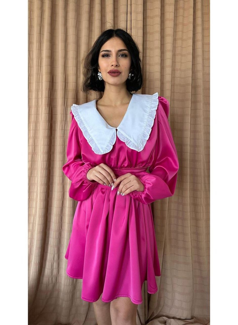 Fuşya Bebe Yakalı Elbise