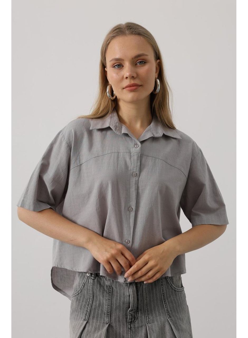 Yarım Kol Gömlek - Gri
