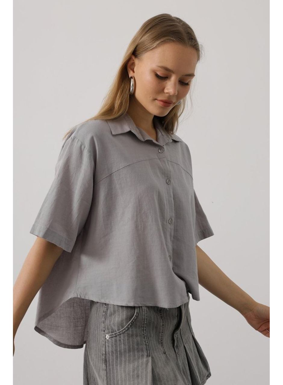 Yarım Kol Gömlek - Gri