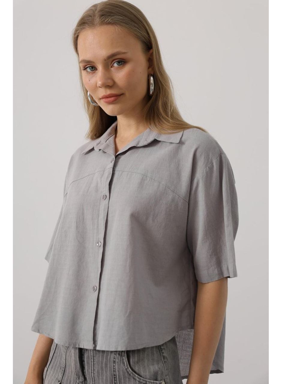 Yarım Kol Gömlek - Gri