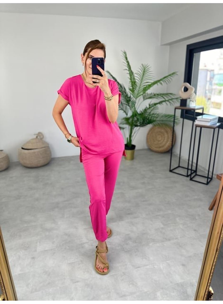 Kadın Bisiklet Yaka Paça Pensli Aerobin Kumaş İkili Takım