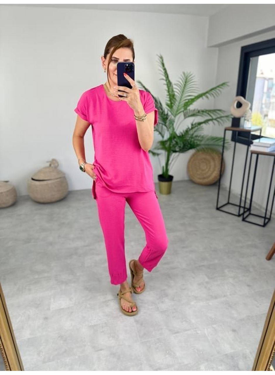 Kadın Bisiklet Yaka Paça Pensli Aerobin Kumaş İkili Takım