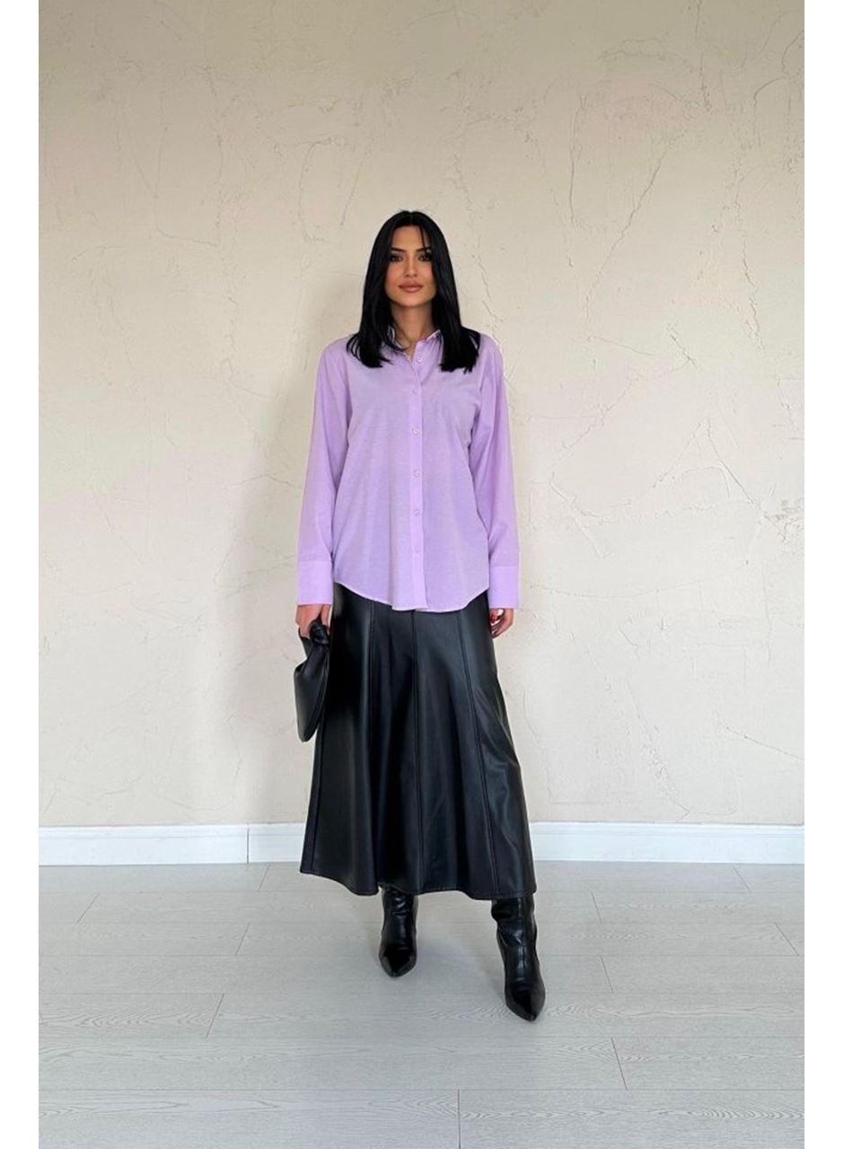 Lila Poplin Gömlek