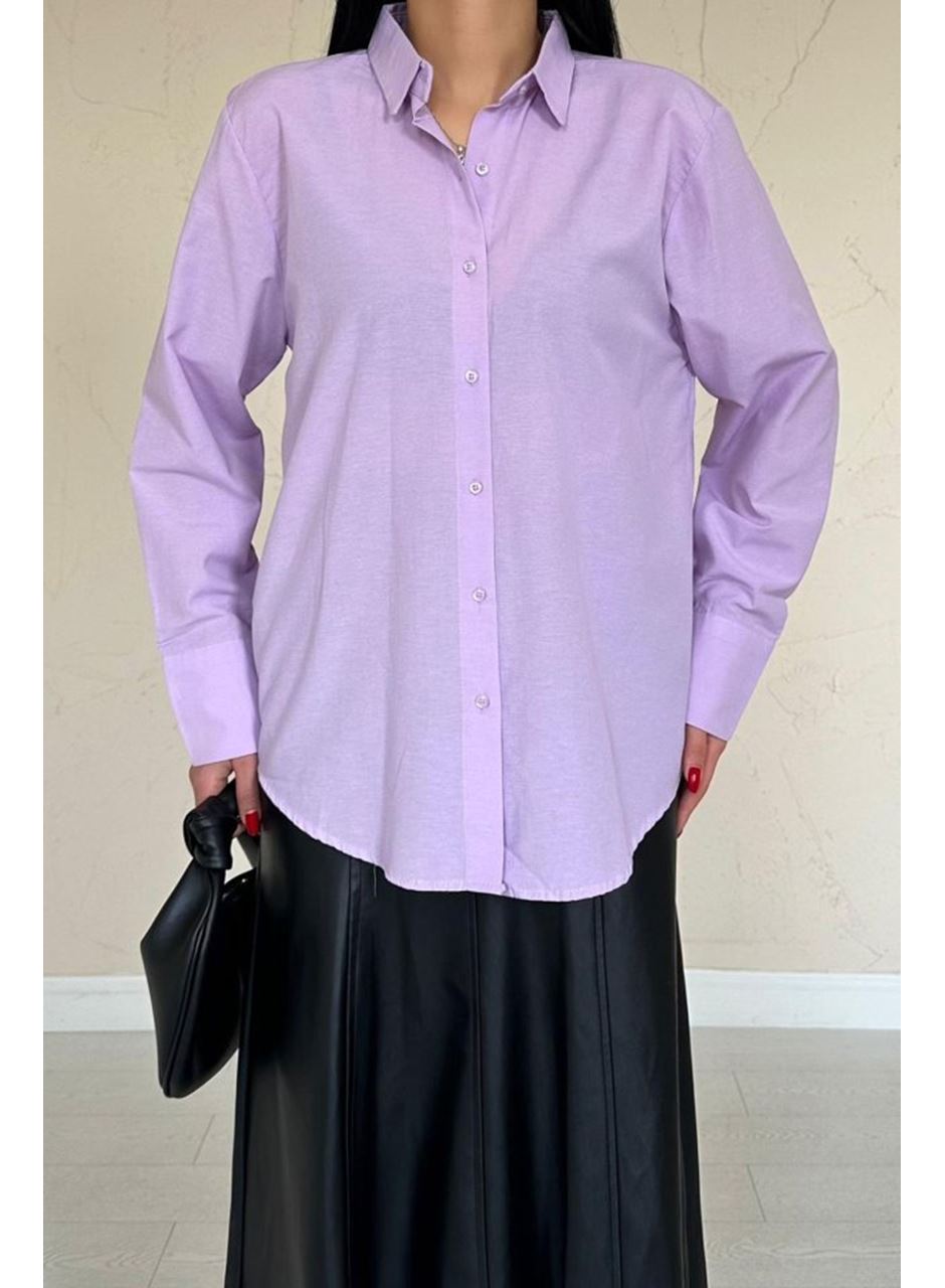 Lila Poplin Gömlek