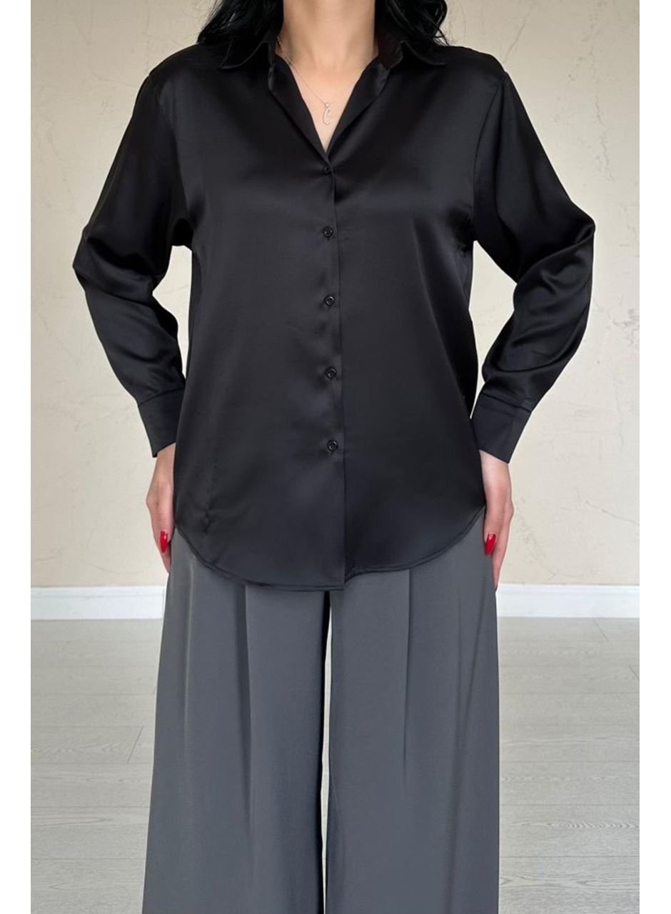 Siyah Saten Gömlek