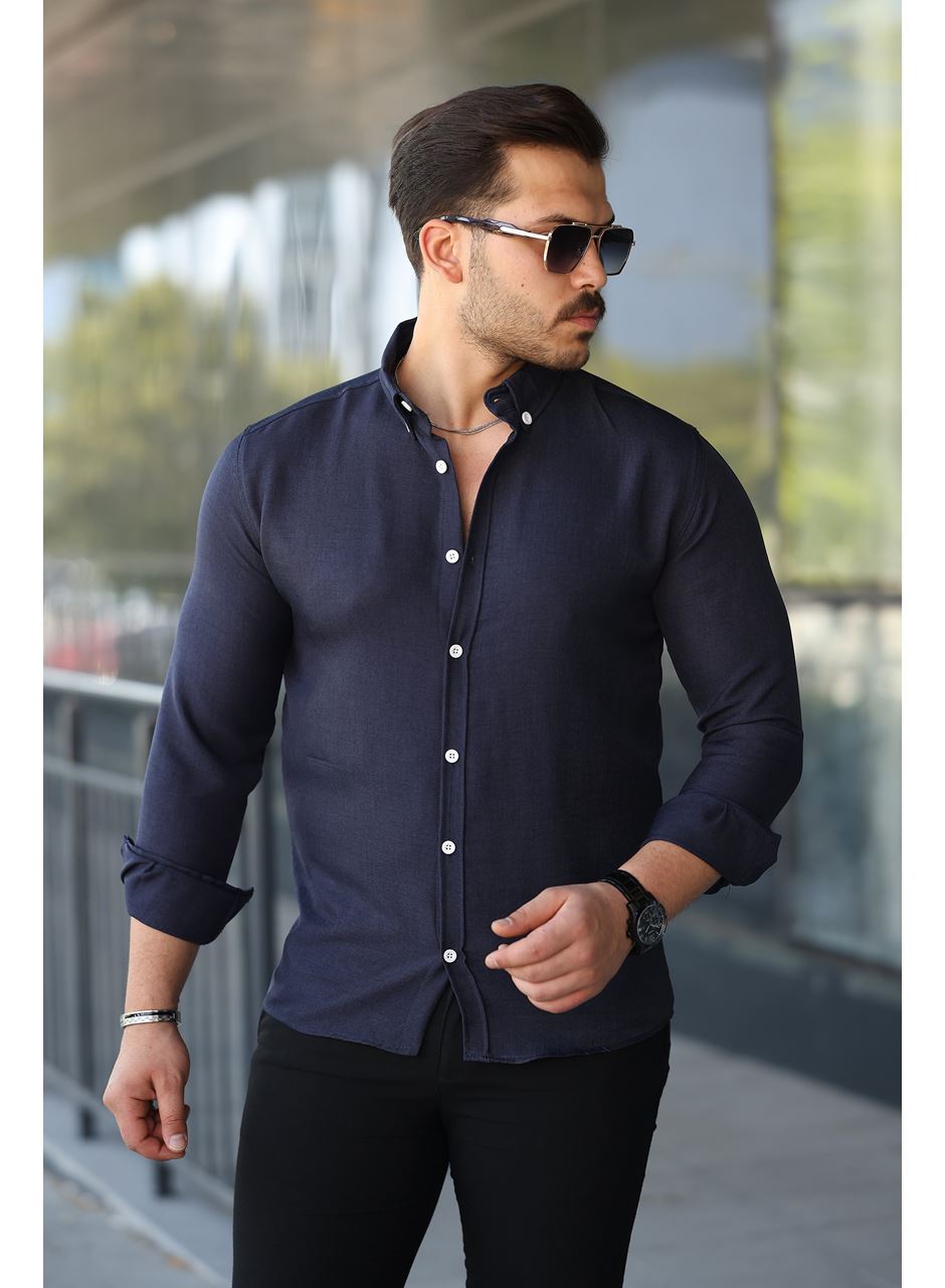 Erkek Uzun Kollu Regular Sofya Keten Gömlek