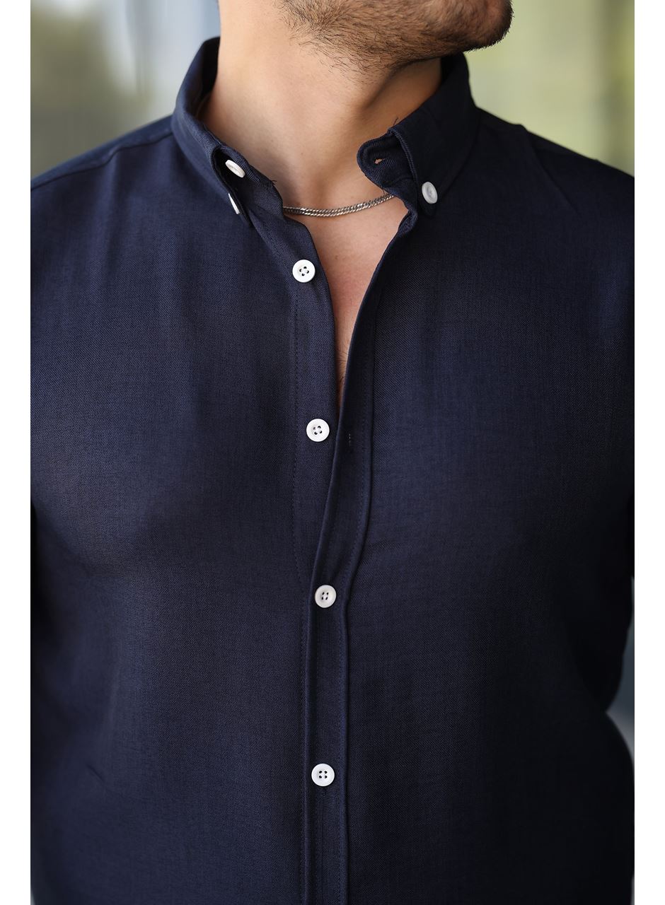 Erkek Uzun Kollu Regular Sofya Keten Gömlek