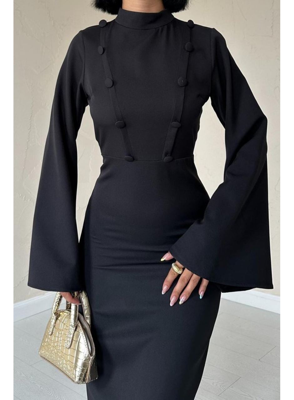 Siyah Tek Kollu Elbise