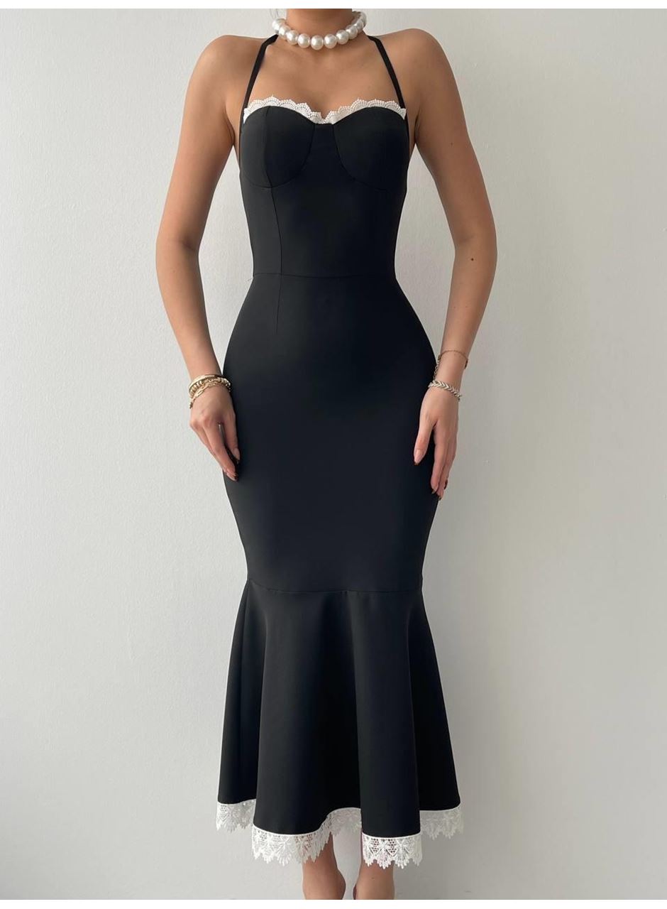 Monea Boyundan Bağlamalı Elbise