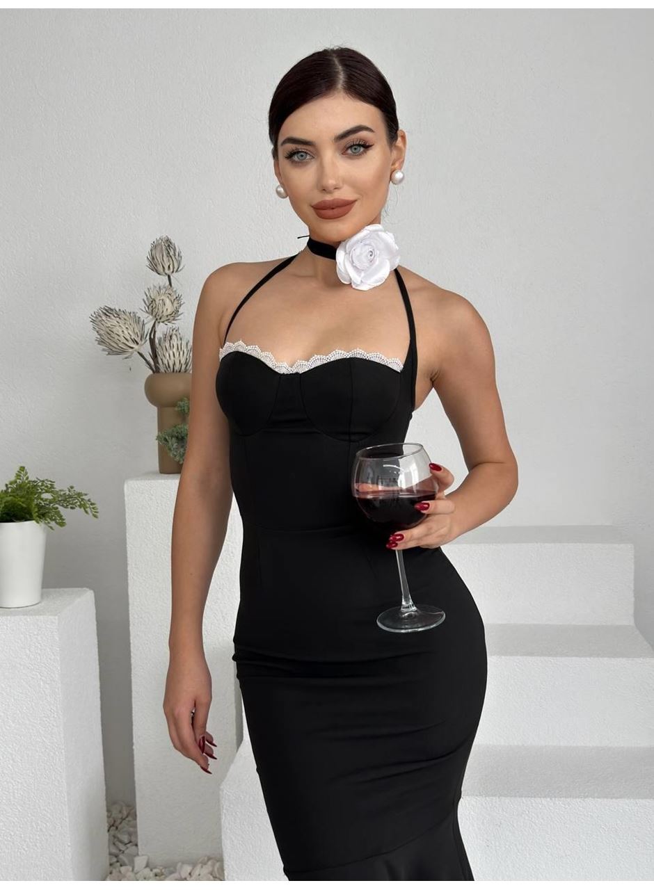 Monea Boyundan Bağlamalı Elbise