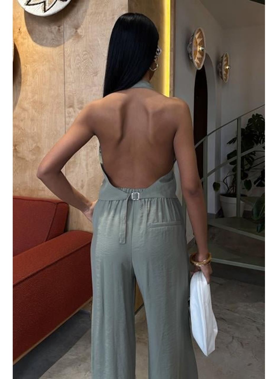 Halter Yaka Yelekli Modal Takım 10144