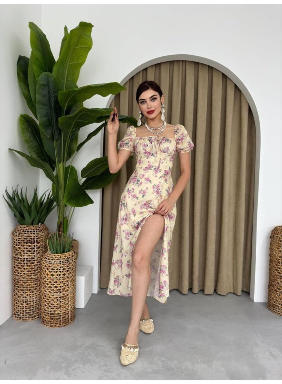 Zeze Balon Kol Elbise