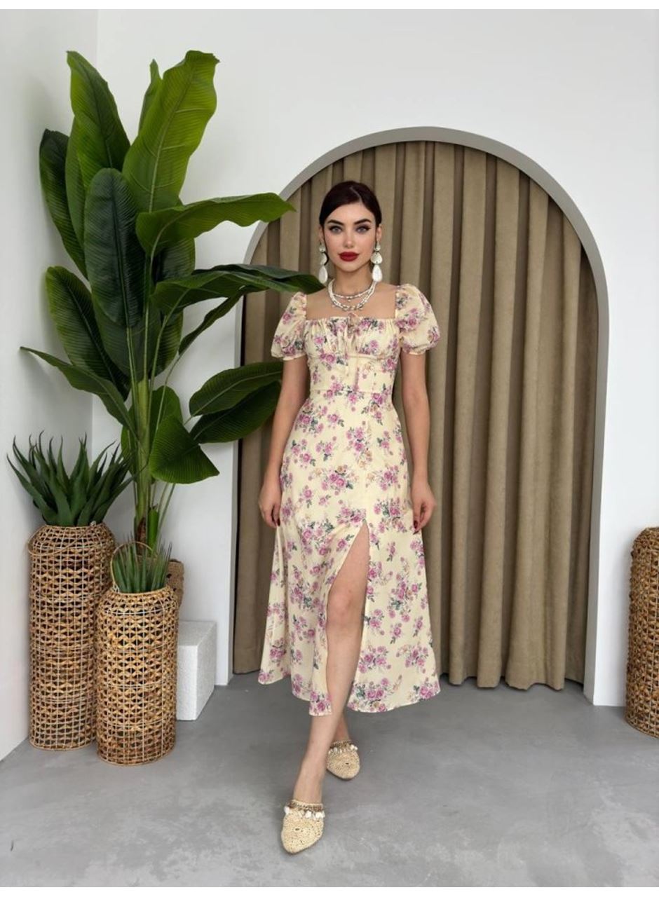 Zeze Balon Kol Elbise