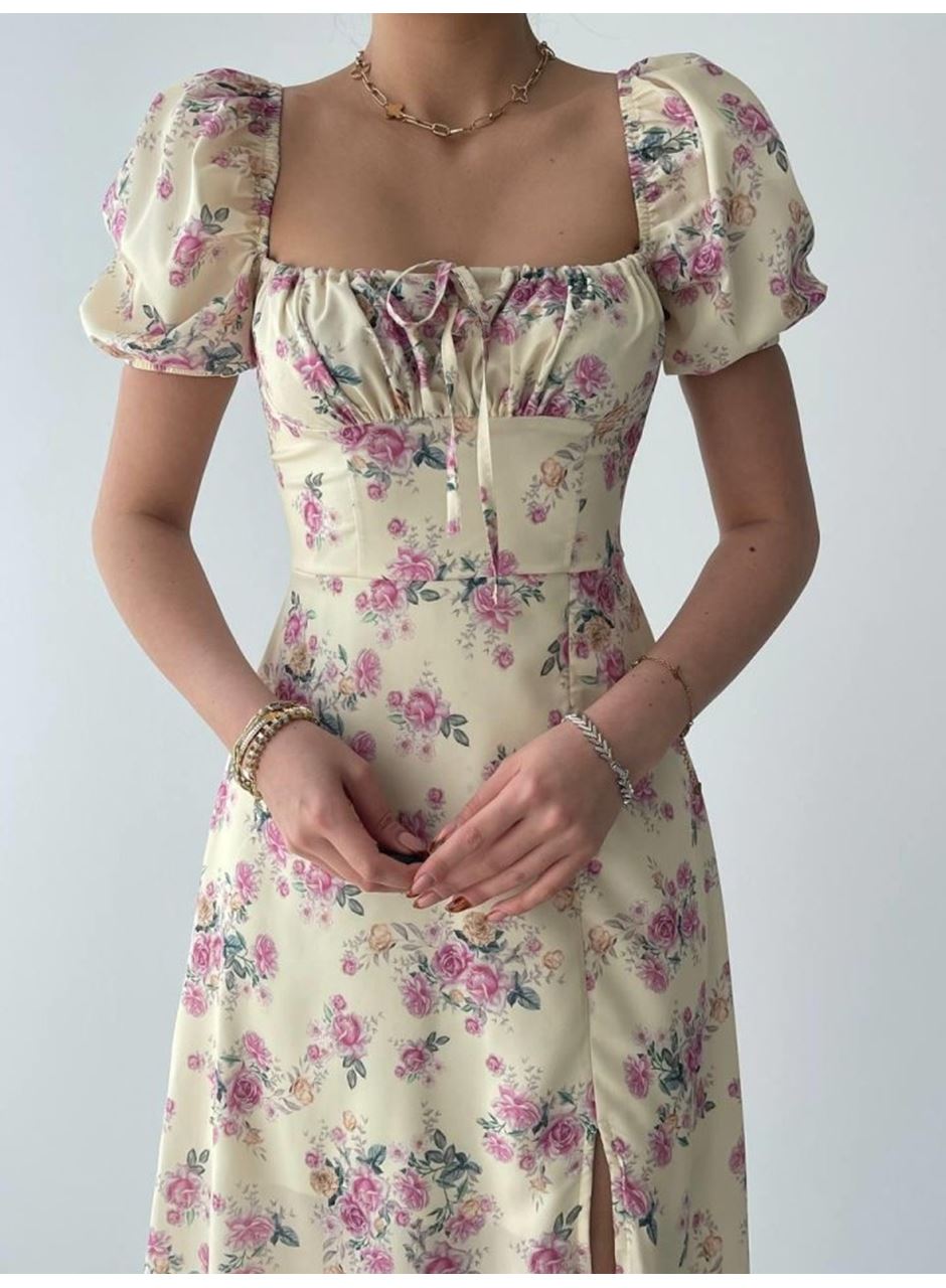 Zeze Balon Kol Elbise