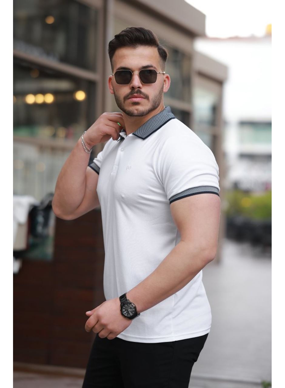 Erkek Yakalı Kagi Kumaş Kısa Kollu T-shirt