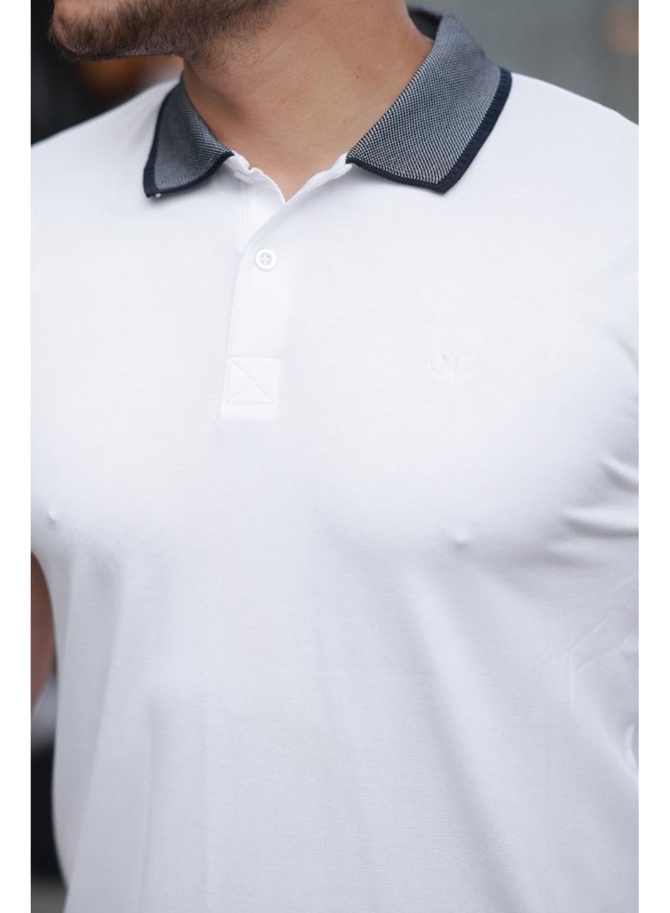 Erkek Yakalı Kagi Kumaş Kısa Kollu T-shirt